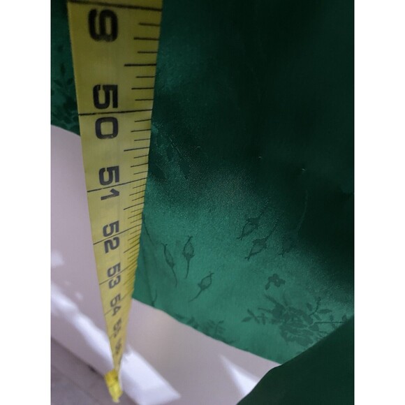Vtg Christian Dior Satin Robe Women P Green Floral Christmas Sexy Romantic USA - Picture 14 of 15